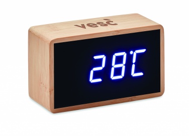 Logo trade promotional products image of: LED alarm clock bamboo casing Düsseldorf