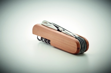 Logo trade promotional gifts picture of: Multi tool pocket knife bamboo