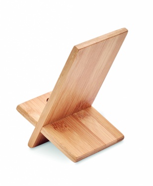 Logo trade promotional giveaways image of: Bamboo phone stand/ holder WHIPPY