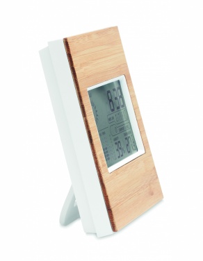 Logotrade business gift image of: Weather station bamboo front TURKU