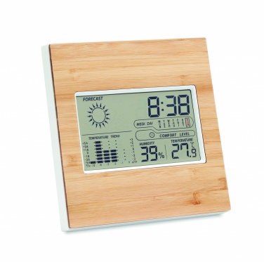 Logotrade corporate gift image of: Weather station bamboo front TURKU