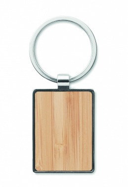 Logotrade advertising product image of: Rectangular key ring bamboo WEST