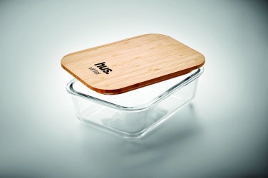 Logo trade promotional merchandise image of: Glass lunchbox with bamboo lid