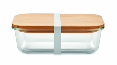 Logo trade promotional merchandise picture of: Glass lunchbox with bamboo lid