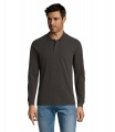 PERFECT LSL MEN POLO 180, Charcoal Melange