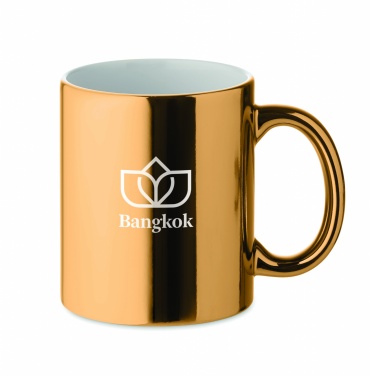 Logo trade advertising products image of: Ceramic mug metallic 300 ml