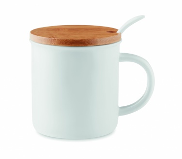 Logo trade promotional gifts image of: Porcelain mug with spoon