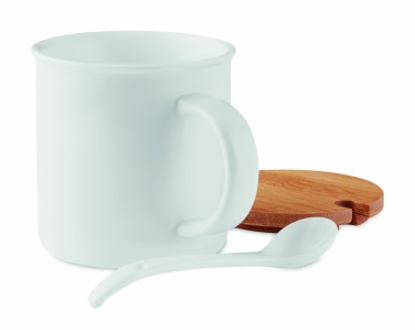 Logo trade promotional giveaway photo of: Porcelain mug with spoon