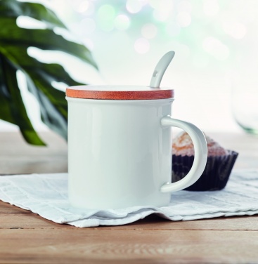 Logotrade promotional item image of: Porcelain mug with spoon