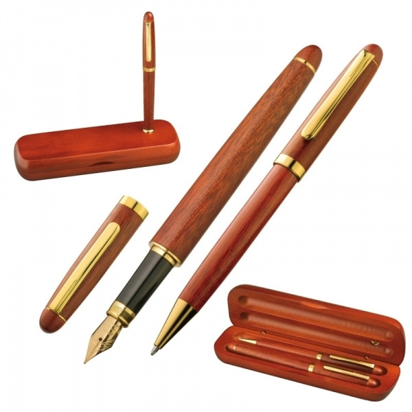 Logotrade corporate gift picture of: Rosewood writing set OXFORD