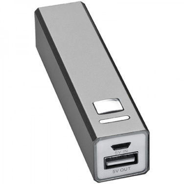 Logo trade promotional products image of: Metal power bank PORT HOPE 2200mAh