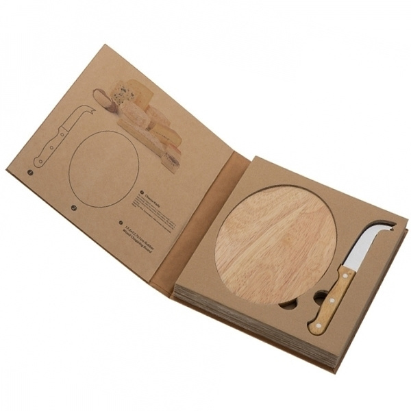 Logo trade promotional item photo of: Cheese chopping board with knife GOUDA