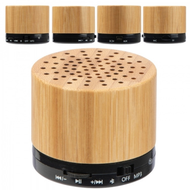 Logo trade promotional giveaway photo of: Bamboo bluetooth speaker FLEEDWOOD