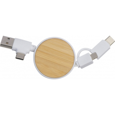 Logo trade corporate gifts picture of: Bamboo charging cable GRONINGEN