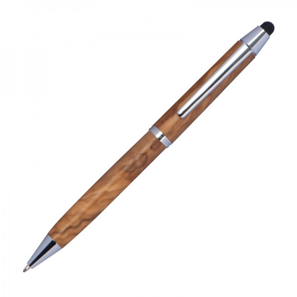 Logotrade promotional merchandise picture of: Wooden ballpen with touch function ERFURT