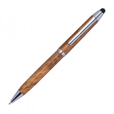 Logo trade promotional merchandise photo of: Wooden ballpen with touch function ERFURT