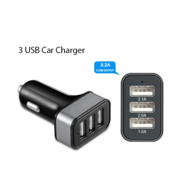 Logo trade promotional products picture of: Car Charger with 3 USB ports