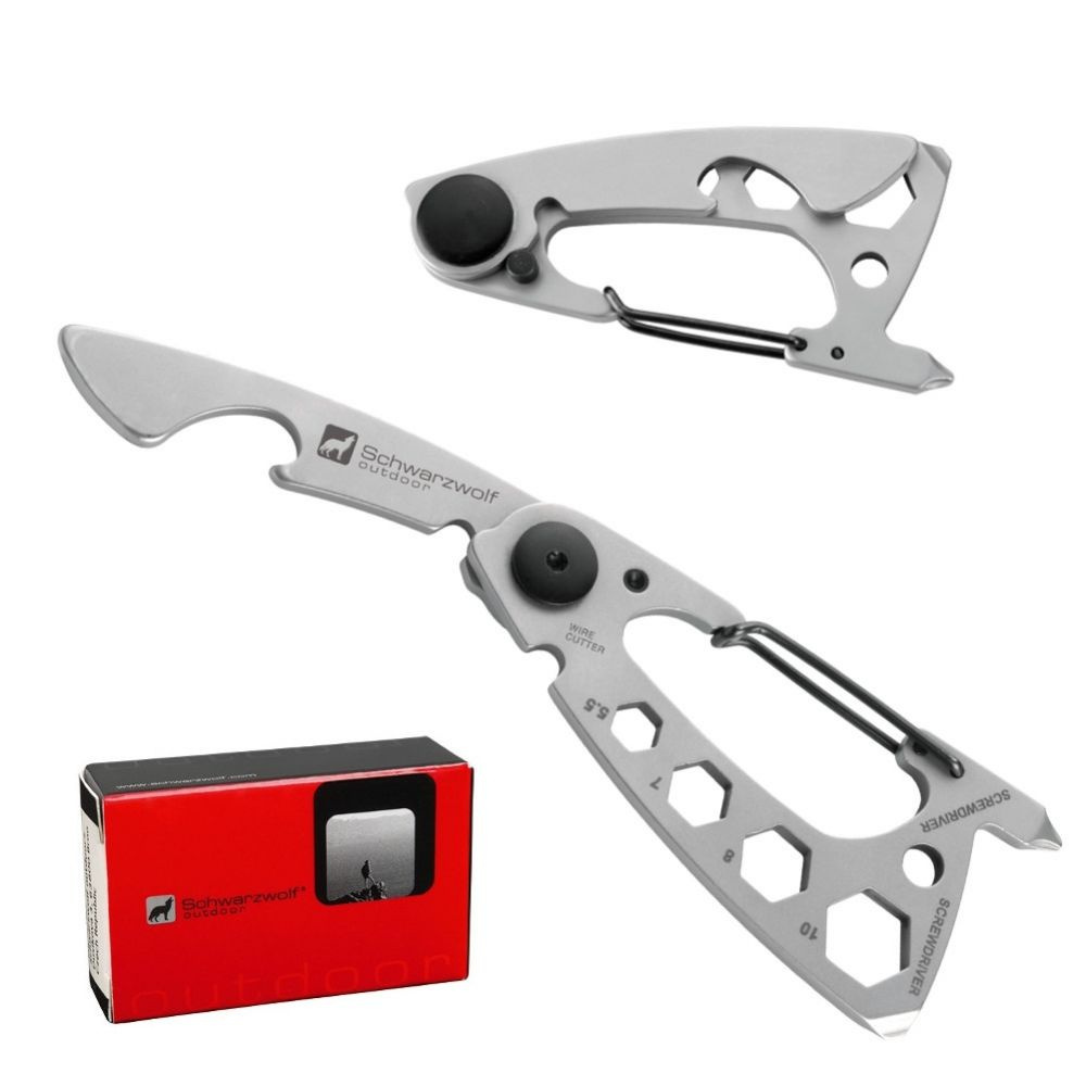 Logo trade promotional merchandise image of: Multifunctional tool BURUNDI Schwarzwolf