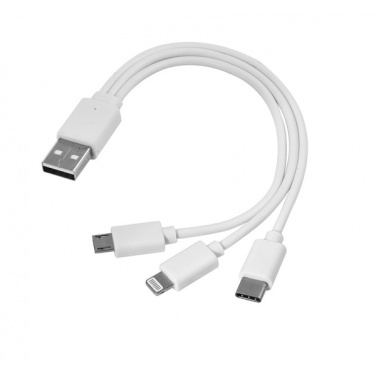 Logo trade promotional gifts image of: 3 in 1 USB cable type c + micro USB + lightning