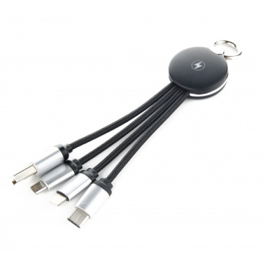 Logo trade business gift photo of: 3in1 cable with enlighted logo for engraving, RXD-368