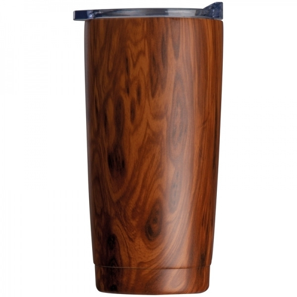 Logo trade promotional merchandise photo of: Stainless steel mug with wooden look COSTA RICA 550 ml