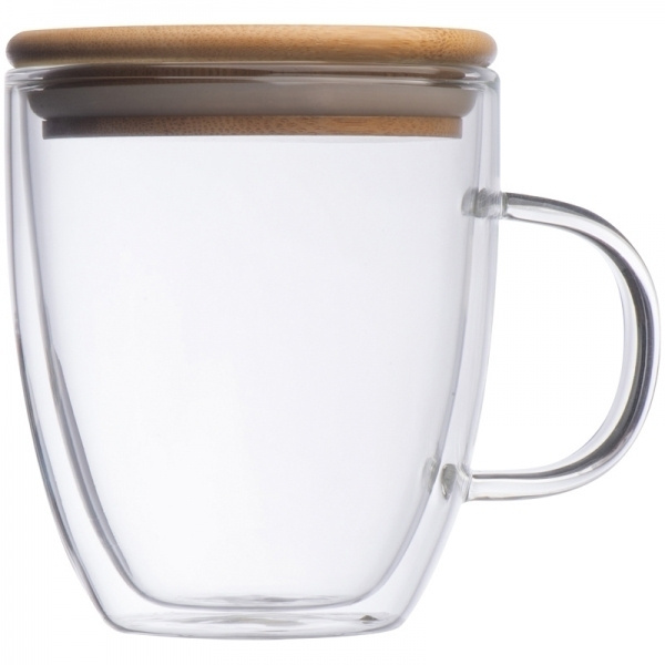 Logo trade advertising products picture of: Double-walled glass cup GERTHE 350 ml