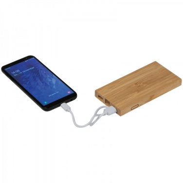 Logotrade promotional products photo of: Bamboo power bank KATOWICE