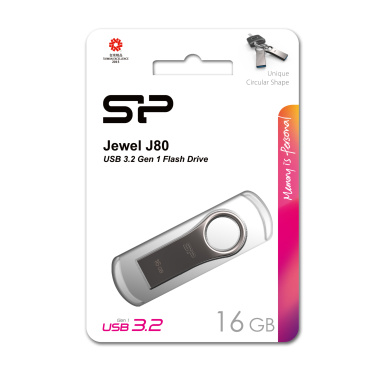 Logo trade promotional gift photo of: Pendrive 3.0 Silicon Power JEWEL J80 TITANIUM 16GB