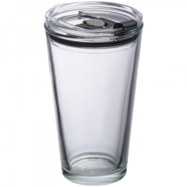 Logotrade promotional giveaway image of: Glass mug with lid WATTENSCHEID 400 ml