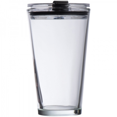 Logo trade promotional giveaway photo of: Glass mug with lid WATTENSCHEID 400 ml