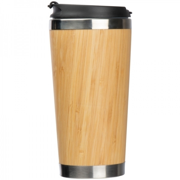 Logo trade advertising products image of: Stainless steel mug BAMBOOGARDEN 400 ml