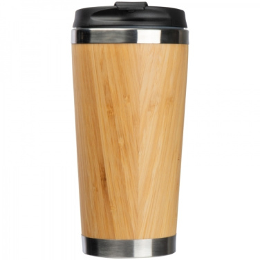 Logotrade promotional gift picture of: Stainless steel mug BAMBOOGARDEN 400 ml