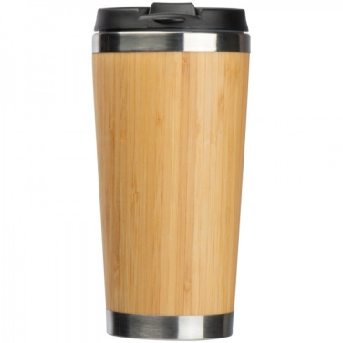 Logo trade business gifts image of: Stainless steel mug BAMBOOGARDEN 400 ml