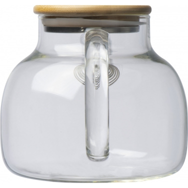 Logo trade promotional giveaway photo of: Glass jug with bamboo lid FRANKFURT 1000ml