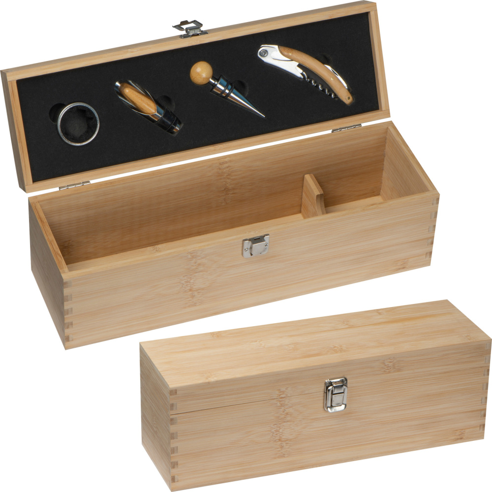 Logo trade corporate gifts image of: Wooden wine box SAINT-ETIENNE