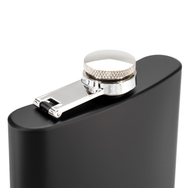 Logo trade promotional merchandise photo of: Hip flask OLYMPOS Schwarzwolf