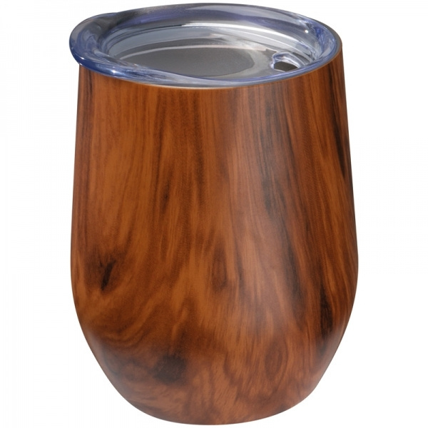 Logo trade promotional products picture of: Stainless steel mug with wooden look BRIGHTON 380 ml