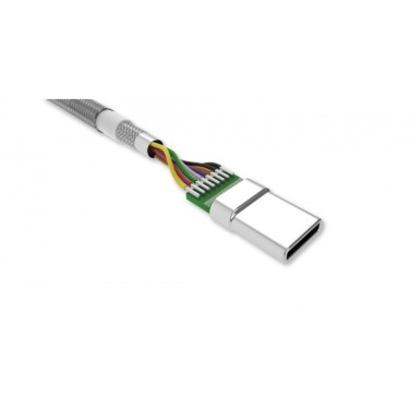 Logo trade promotional merchandise photo of: Nylon data transfer cable LK30 Type - C Quick Charge 3.0