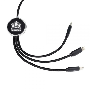 Logotrade promotional gift picture of: 3in1 long cable with elighted logo for engraving, W201TG