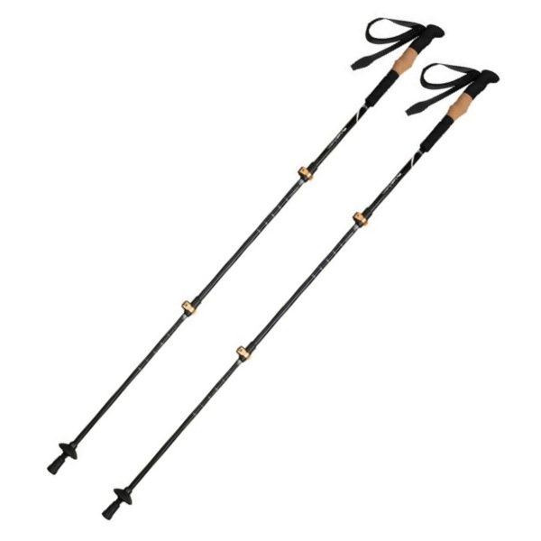 Logo trade business gift photo of: Trekking poles DENALI Schwarzwolf