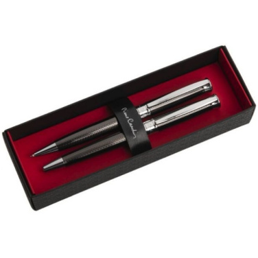 Logo trade promotional merchandise picture of: Metal set of ballpoint pen and roller ROI