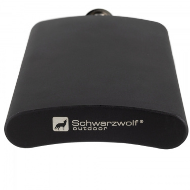 Logo trade promotional giveaways image of: Hip flask MADONIE Schwarzwolf