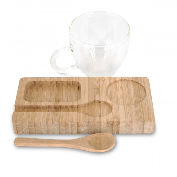 Logotrade business gift image of: Tray with cup and spoon FORMOSA 150 ml