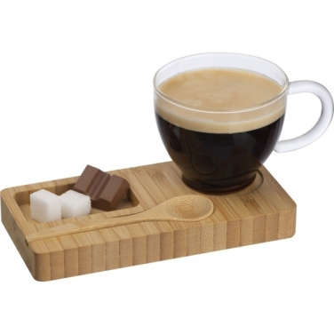 Logotrade corporate gift image of: Tray with cup and spoon FORMOSA 150 ml