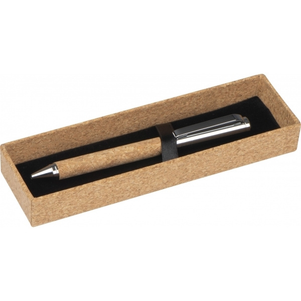 Logo trade promotional gifts image of: Twist-ballpen metal and cork LILLEHAMMER