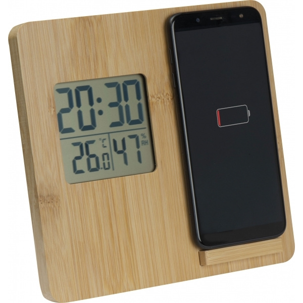 Logo trade promotional giveaway photo of: Bamboo weather station GRANADA