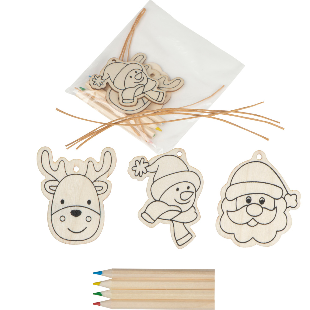 Logo trade promotional items image of: Christmas tree tag painting set DRESDEN