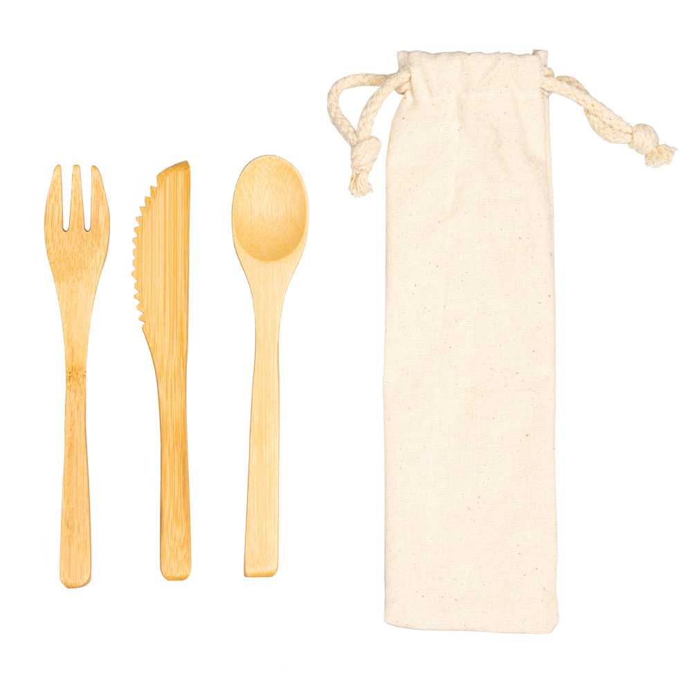 Logotrade promotional merchandise photo of: Bamboo cutlery set BONNEVILLE