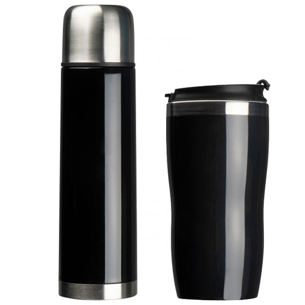 Logo trade corporate gifts picture of: Set of vacuum flask and drinking cup SPLIT 450 ml