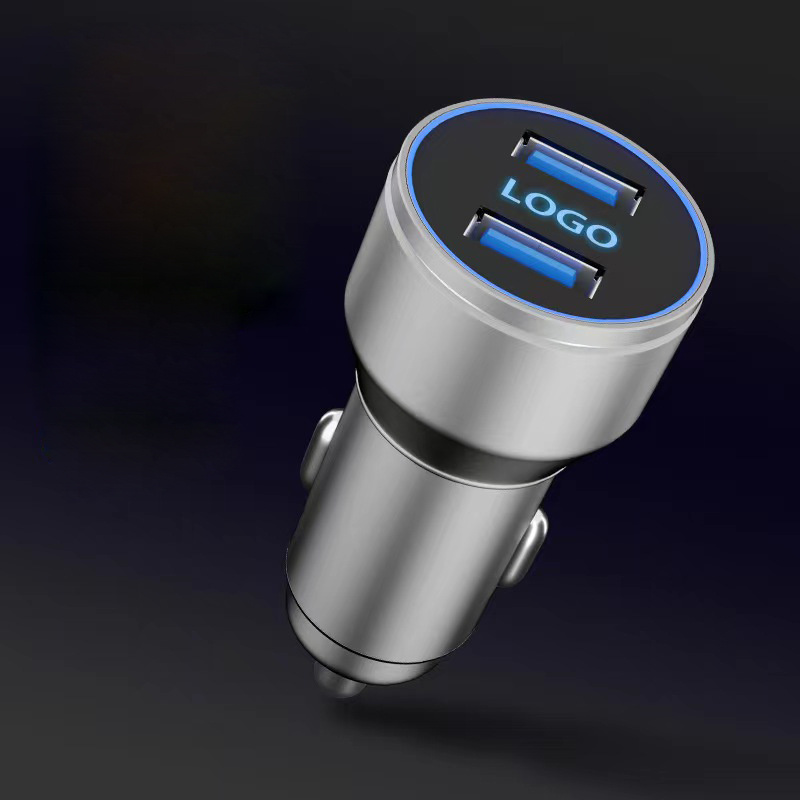 Logo trade promotional products image of: Car charger with enlighted logo for engraving